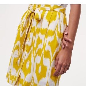Ann Taylor LOFT Yellow Islander Tie Waist Skirt